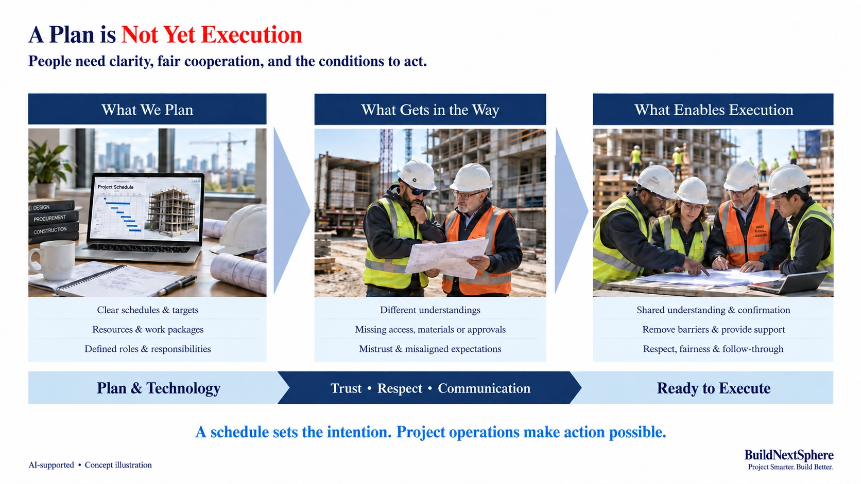 The gap between construction planning and work readiness